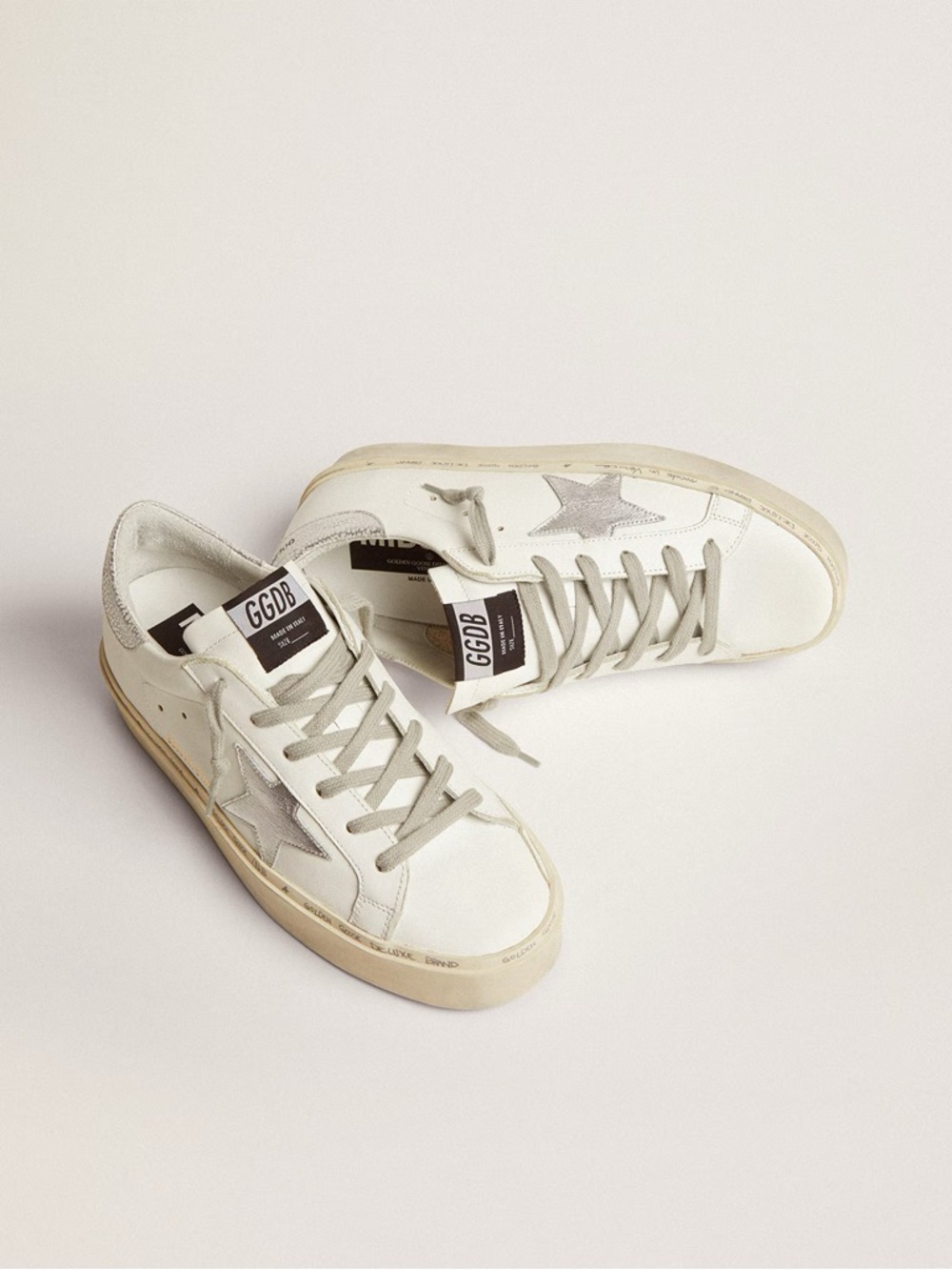Golden Goose White Leather Low-Top Sneaker with Silver Star - Picture 2 of 3